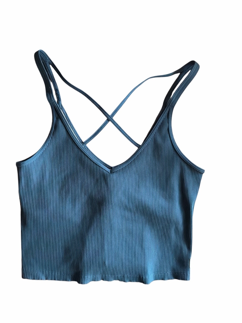 Vuori Ribbed V neck Tank Top Blue XL